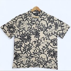 Black and Cream Hawaiian Shirt